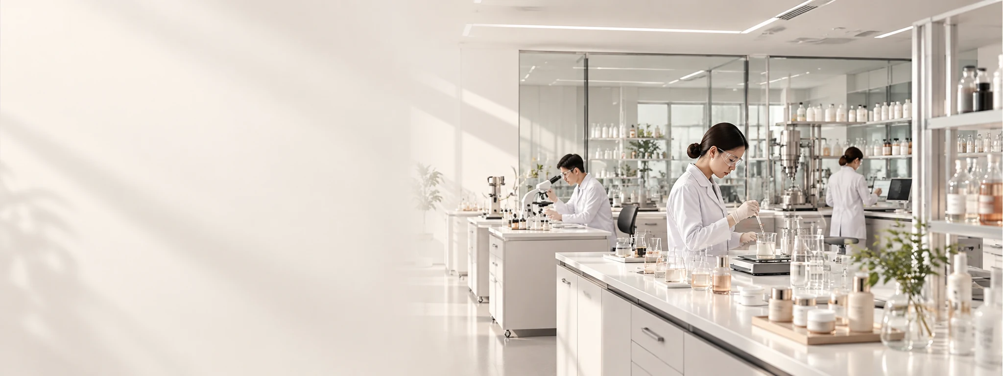 Beauty formulation development in a bright laboratory